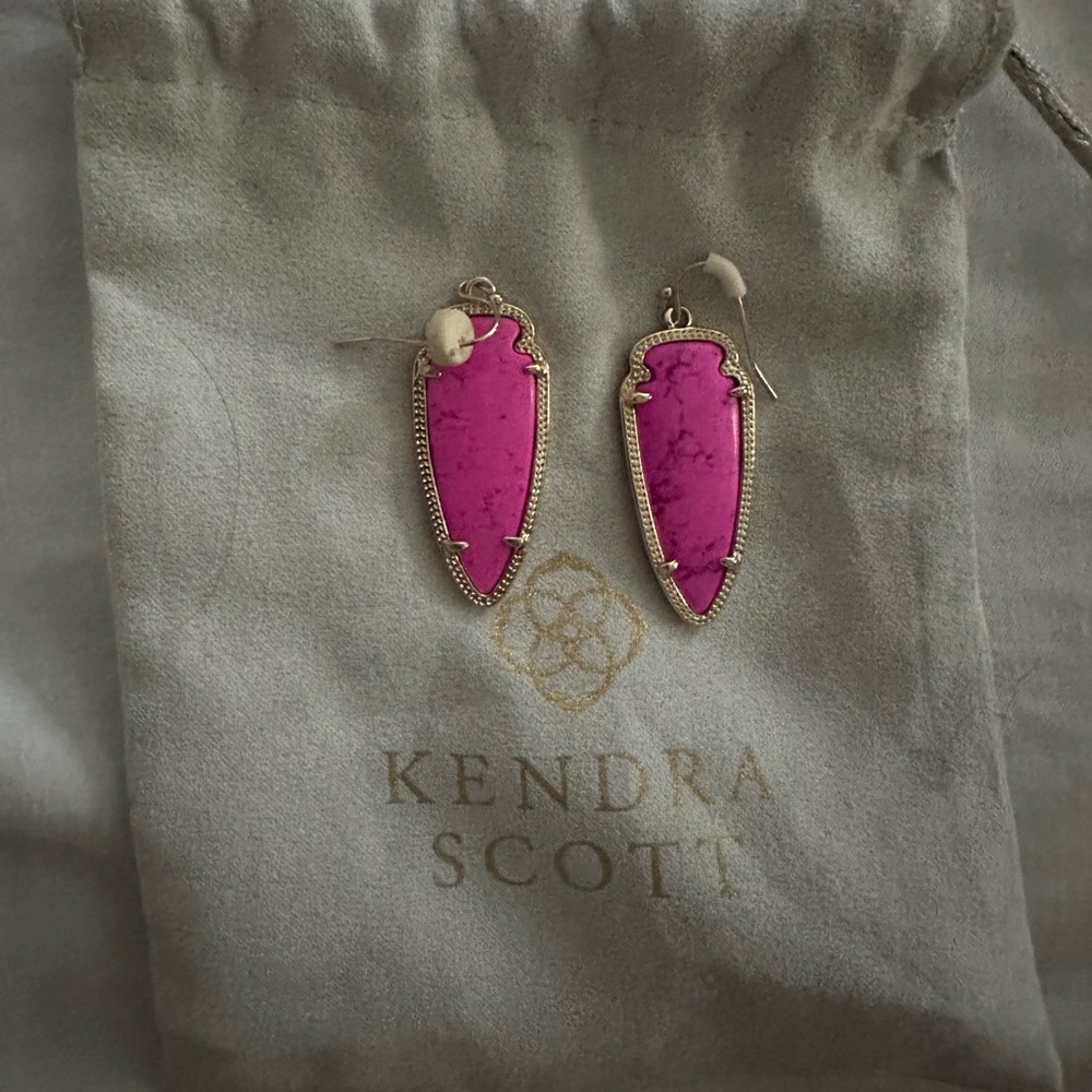 Pink Kendra Scott Earrings with Dust Bag